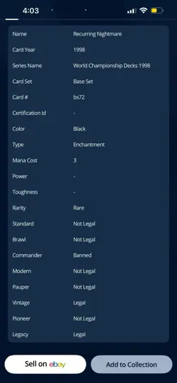 Vintage 💥MTG💥World Championship Decks 1998 Recurring Nightmare - Image 3