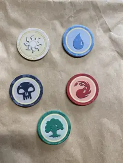MTG Magic The Gathering Vintage Poker Mana Chips - Image 1