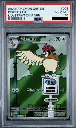 Pidgeotto 208 Illustration Rare Pokemon Obf En-Obsidian Flames PSA 10 2023 Card - Image 1