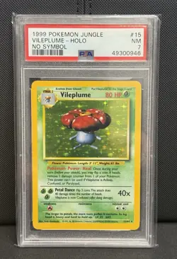 1999 POKEMON JUNGLE NO SYMBOL #15 VILEPLUME-HOLO PSA 7 - Image 1