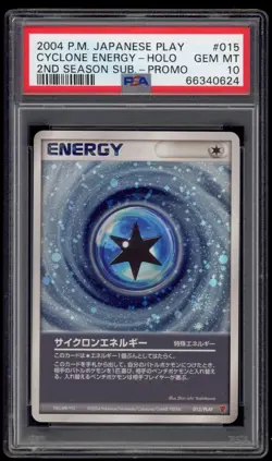 PSA 10 Gem Mint Cyclone Energy Holo 015/PLAY Club Promo Japanese Pokemon Card - Image 1