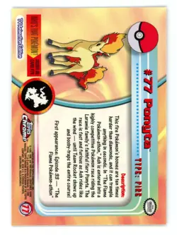 Pokemon Card - Ponyta #77 - Topps Chrome - Image 2