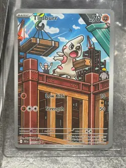 Timburr 125/086 Pokemon SV Black Bolt English IR Holo Rare - Image 3