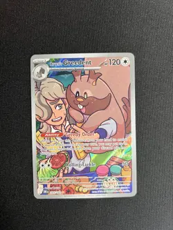 Pokemon TCG Arven's Greedent 205/182 Destined Rivals Illustration Rare LP - Image 1