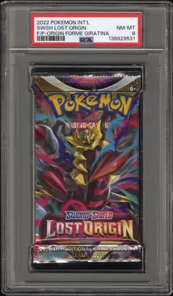 2022 POKEMON SWORD & SHIELD LOST ORIGIN GIRATINA PSA 8 BOOSTER PACK MINT - Image 1