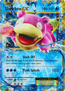 Damaged, English Pokemon Holo Slowbro-EX - 26/108 - Holo Rare ex XY - Evolutions - Image 1