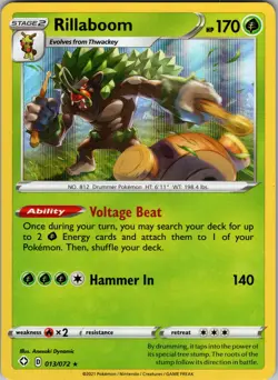 Rillaboom (014) 014/202 SWSH01: Sword & Shield Base Set Pokemon TCG LP-NM - Image 1