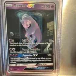 Pokemon Mewtwo GX Shining Legends Full Art Holo 78/73 Shiny Holo Rare GX HP 190 - Image 3