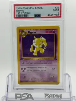 1999 POKEMON FOSSIL 1ST EDITION HYPNO NON-HOLO #23/62 PSA 9 MINT! - Image 1