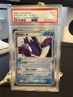 2006 POKEMON BLACK STAR PROMOS #037 KYOGRE EX-HOLO PSA 3 - Image 1