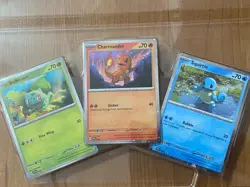 Mint Pokemon 151 Charmander Squirtle Bulbasaur 151 SV Promo Poster Collection - Image 1