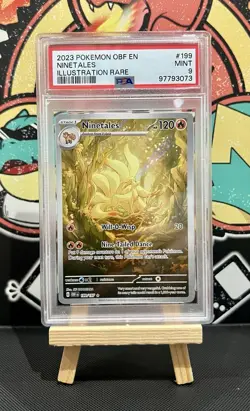 Pokemon TCG Ninetales 199/197 Obsidian Flames Illustration Rare - PSA 9 - Image 1