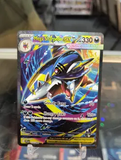 Pokemon Mega Sharpedo EX 127/094 Me02: Phantasmal Flames Full Art Holo - Image 1