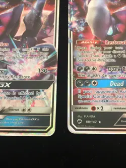 Pokemon TCG 2X LOT Darkrai GX 88/147 Ultra Rare HP 180 HOLO FOIL SHARP CONDITION - Image 4