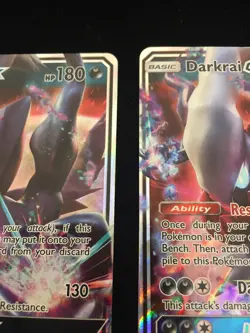 Pokemon TCG 2X LOT Darkrai GX 88/147 Ultra Rare HP 180 HOLO FOIL SHARP CONDITION - Image 5