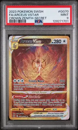 Pokemon PSA 9 MINT Crown Zenith - Arceus VStar Galarian Gallery GG70 2023 - Image 1