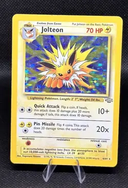 Jolteon 4/64 Jungle Unlimited - Holo Rare - Pokemon TCG - LP/MP- Vintage 1999 - Image 1