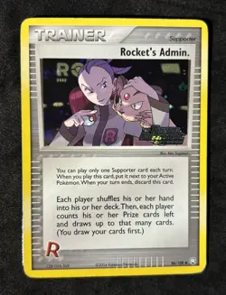 Pokemon Rocket's Admin. Trainer 86/109 Vintage Stamped ex Team Rocket Returns LP - Image 1