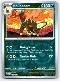 Pokemon Houndoom SV03: Obsidian Flames OBF Uncommon Reverse Holofoil 133/197 NM - Image 1