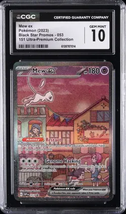 2023 POKEMON BLACK STAR PROMOS 151 ULTRA-PREM COLL #053 MEW EX CGC 10 GEM MINT - Image 1