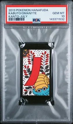 2013 POKEMON HANAFUDA KANTO JULY KABUTO/OMANYTE PSA 10 - Image 1