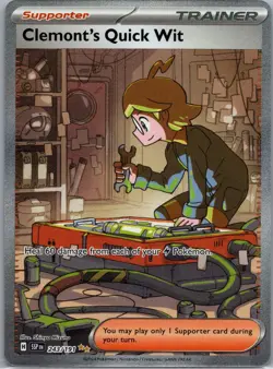 Pokemon TCG Clemont's Quick Wit 243/191 Special Illustration Rare Surging Sparks - Image 1