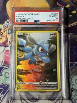 Riolu GG26/GG70 PSA 10 Pokemon Crown Zenith Galarian Gallery 2023 TCG - Image 1