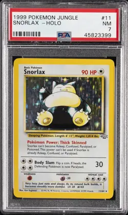 1999 POKEMON JUNGLE #11 SNORLAX-HOLO PSA 7 - Image 1