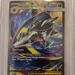 Pokemon Mega Sharpedo EX SR 127/094 Phantasmal Flames Beckett 9.5 Full Art Holo - Image 4