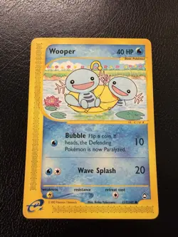 Pokemon TCG Wooper 117/147 Aquapolis Regular LP - Image 2