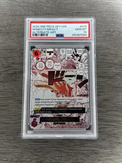 2025 ONE PIECE OP11 EN HONESTY IMPACT ALTERNATE ART PSA 10 - Image 1