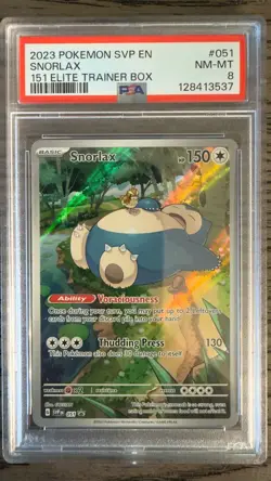 2023 POKEMON SVP EN-SV BLACK STAR PROMO 151 ELITE TRAINER BOX #051 SNORLAX PSA 8 - Image 1