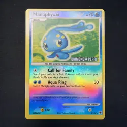 Manaphy 9/130 Diamond & Pearl Burger King Promo Holo Stamped Pokemon Card NM-LP - Image 1