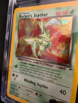 CGC 7 Rocket's Scyther Gym Heroes 13/132 Holo SWIRL Pokemon Card Near Mint - Image 2