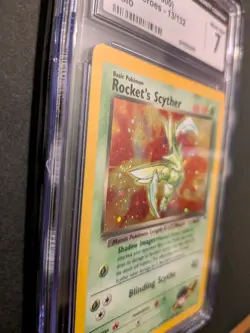 CGC 7 Rocket's Scyther Gym Heroes 13/132 Holo SWIRL Pokemon Card Near Mint - Image 4