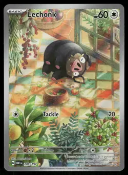 Pokemon Cards Lechonk 209/197 Obsidian Flames Illustration Rare NM - Image 1