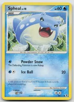 Spheal 82/111 Rising Rivals Common Pokemon TCG Card - Image 1