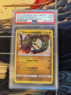 2017 Pokemon Shining Legends Holo Rare Shining Rayquaza Card 56/73 PSA 9 Mint - Image 1