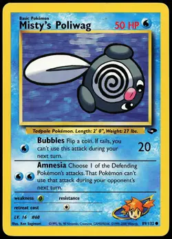 Misty's Poliwag 89/132 Common Gym Challenge Pokemon Card - Image 1