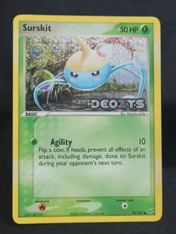 Pokemon TCG Surskit 78/107 Masquerain 39/107 Reverse Holo Ex Deoxys LP Card - Image 1