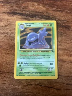 Pokemon TCG Muk Holo Rare Card 13/62 Fossil Set, WOTC 1999, Vintage - Image 1