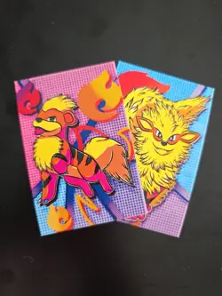 Growlithe & Arcanine Cracked Ice Holo Team Rocket Card Database Set Peru - Image 1