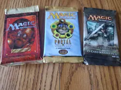 MAGIC THE GATHERING Lot of Three (3) Mixed Booster Packs 4th Ed., Portal 2, +1 - Image 1