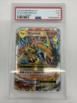 Pokemon 2016 M Charizard-EX 13/108 Evolutions PSA 5 - Image 1