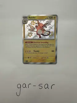 Pokemon TCG Shiny Raichu Holo Card Paldean Fates Baby Shiny Rare 132/091 - Image 1