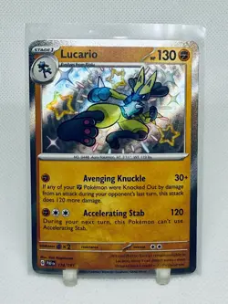 Lucario Shiny Rare 174/091 SV: Paldean Fates Holo Pokemon TCG NM - Image 1