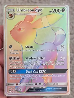 Pokemon TCG Umbreon GX 154/149 Secret Rare Rainbow Holo Card Sun & Moon Base - Image 1