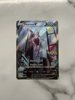 Pokemon Go Mewtwo v Alternate Full Art Holo TCG Card 072/078 - Image 1