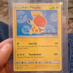 Pokemon Ash's Pikachu SM-P Promo SM114 Regular Basic 70HP English - Image 1