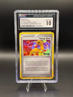 2005 Pokemon Energy Root EX Unseen Forces Reverse Holo INVERTED HOLO LAYER CGC10 - Image 1